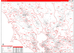 North Bay Metro Area Wall Map Red Line Style 2026